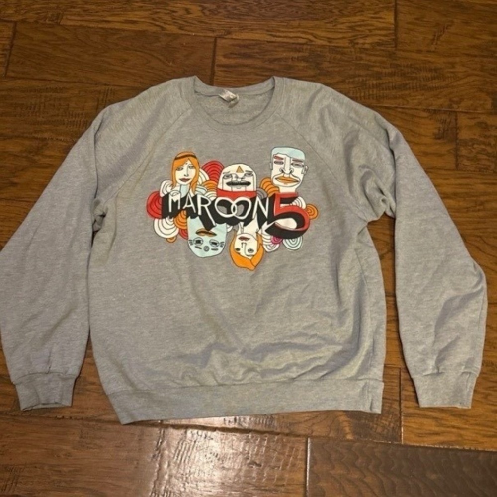 Maroon 5 American Apparel California Fleece Graphic Sweatshirt Gray Mens Large - Picture 5 of 11
